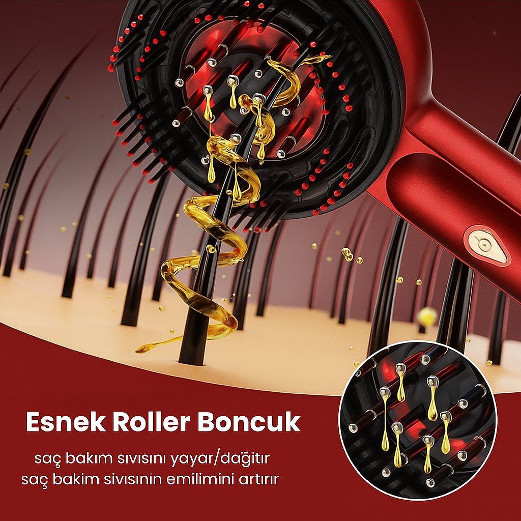 Günlük Saç Bakımı İçin Titreşimli Masaj Tarak ( USB Şarjlı )