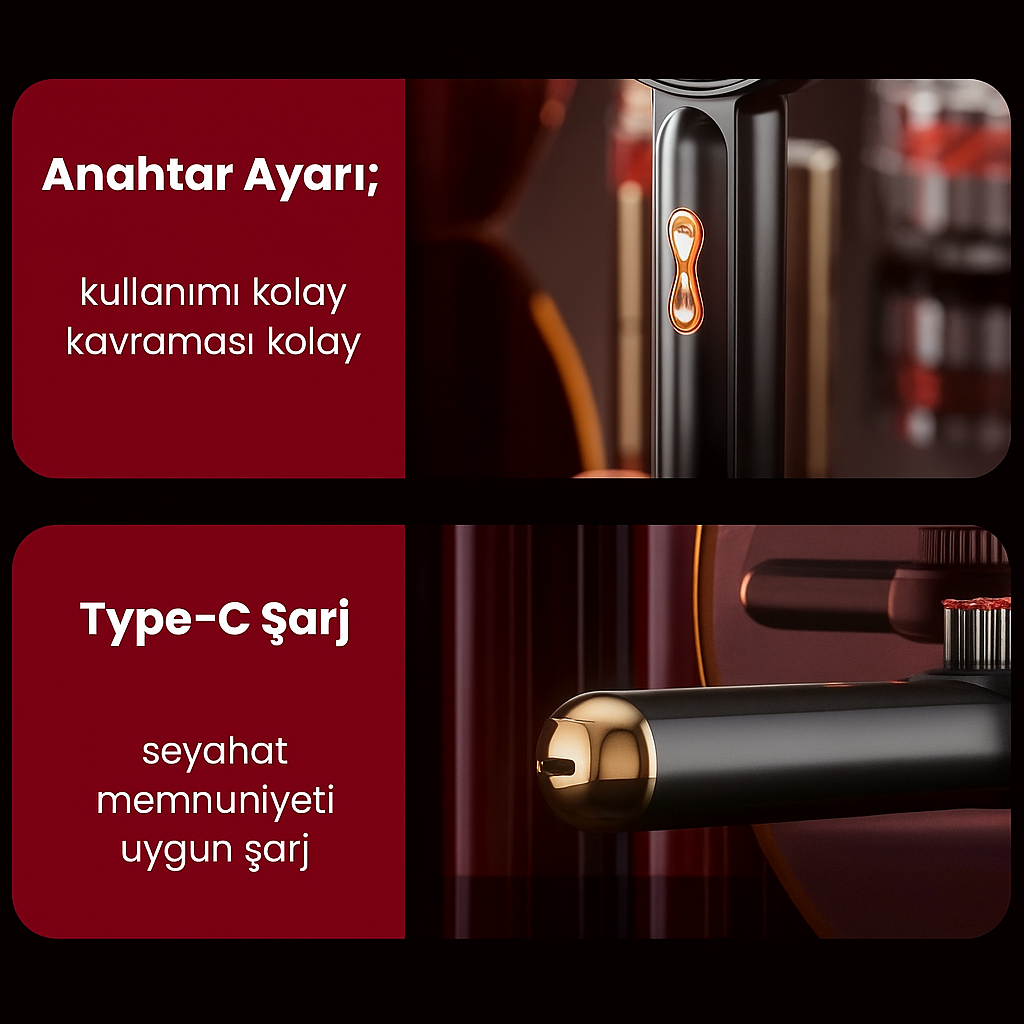 Günlük Saç Bakımı İçin Titreşimli Masaj Tarak ( USB Şarjlı )